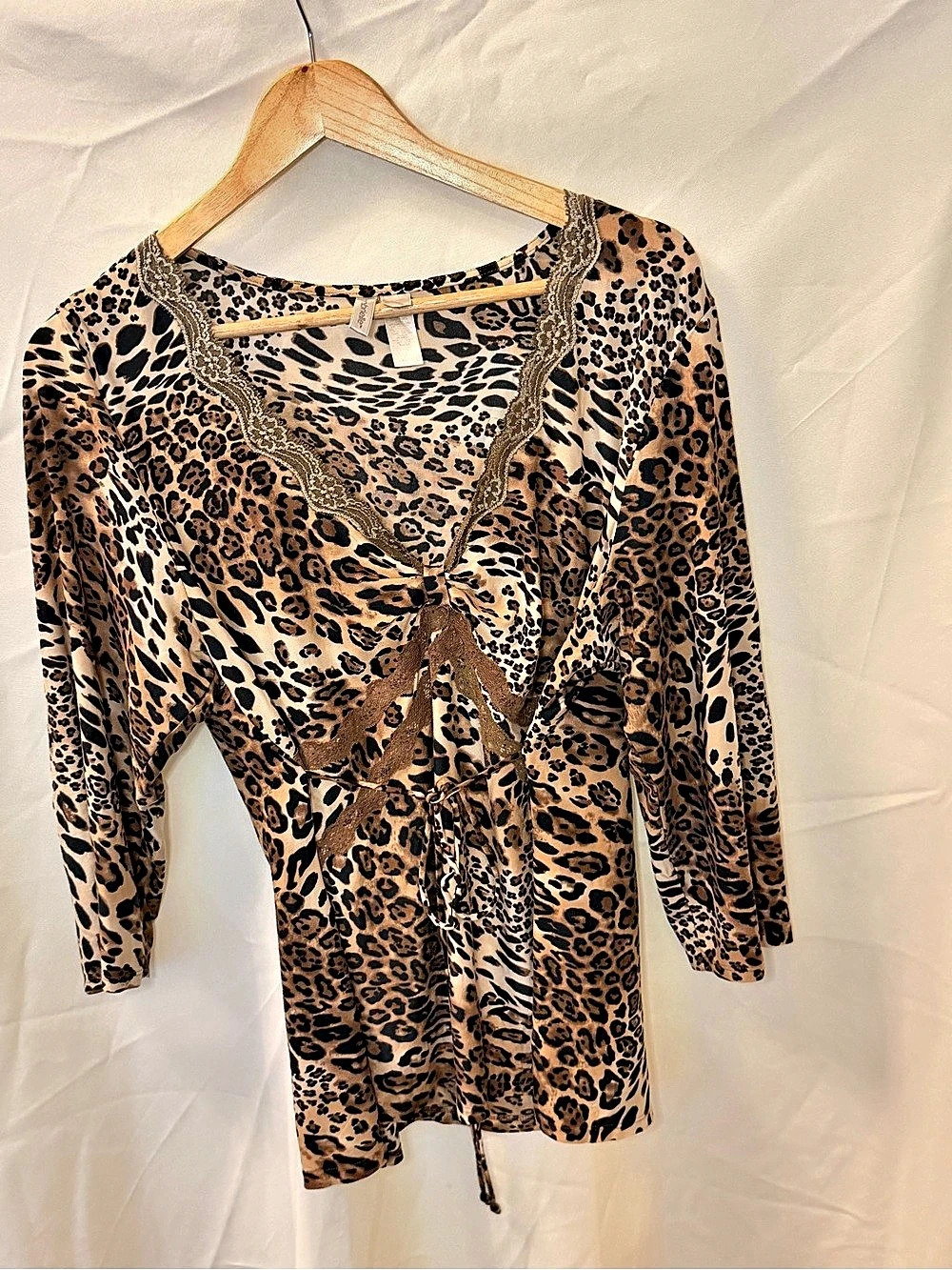 Y2K Ambrielle Leopard Print Long Sleeve Tunic
